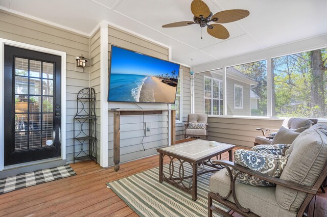 1179 Holly Bend Dr, Mount Pleasant, SC 29466 - sunroom / solarium with a ceiling fan and healthy amount of natural light