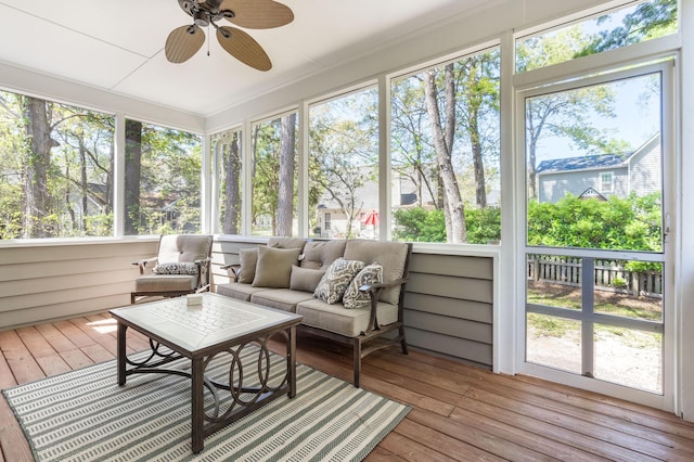 1179 Holly Bend Dr, Mount Pleasant, SC 29466 - sunroom / solarium featuring ceiling fan and an outdoor living space
