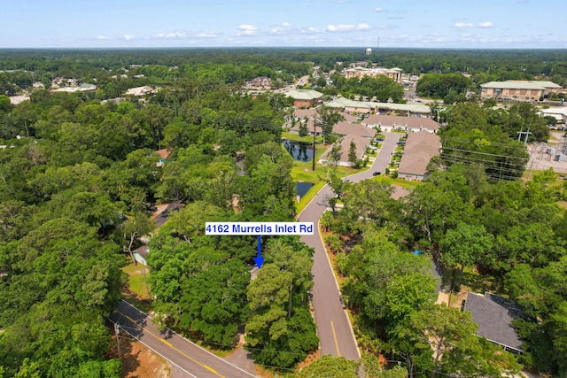 4162 Murrells Inlet Rd, Murrells Inlet, SC 29576 - drone / aerial view of a forest and a nearby body of water