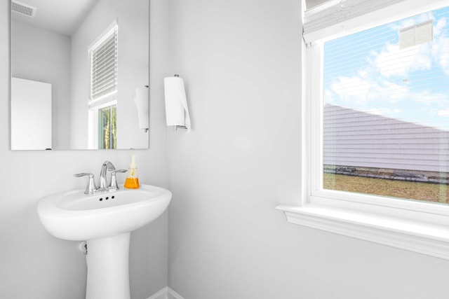 bathroom with visible vents and a sink