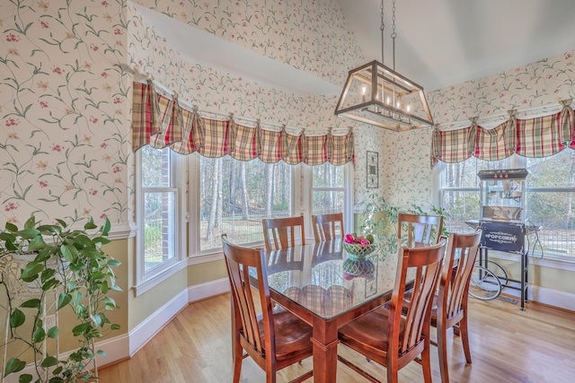 dining space featuring light hardwood / wood-style flooring