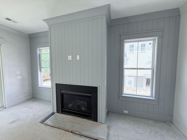 2790 Burden Creek Rd, Johns Island, SC 29455 - unfurnished living room with a fireplace and baseboards