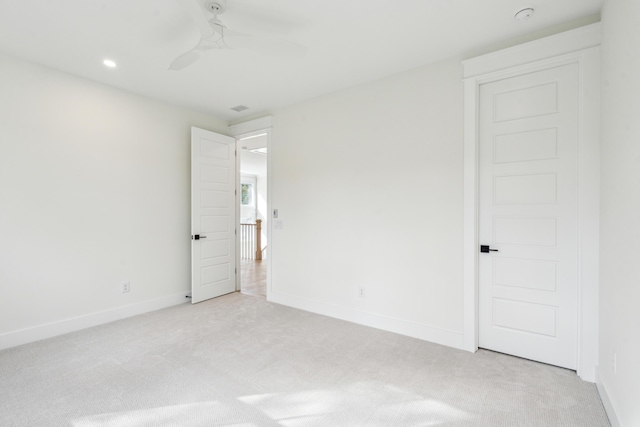 2790 Burden Creek Rd, Johns Island, SC 29455 - unfurnished room featuring light carpet, ceiling fan, baseboards, and recessed lighting