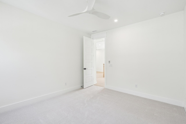 2790 Burden Creek Rd, Johns Island, SC 29455 - spare room with light carpet, ceiling fan, recessed lighting, a smoke detector, and baseboards