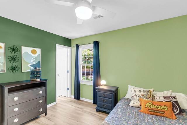 334 Water Oak Dr, Goose Creek, SC 29445 - bedroom featuring baseboards, light wood finished floors, and ceiling fan