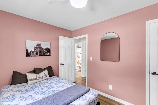334 Water Oak Dr, Goose Creek, SC 29445 - bedroom with wood finished floors, baseboards, and a ceiling fan