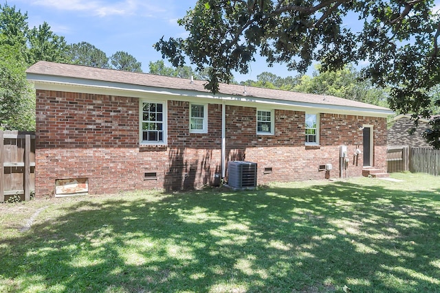 334 Water Oak Dr, Goose Creek, SC 29445 - rear view of property with crawl space, central AC, and brick siding