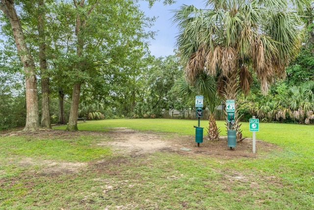 view of community featuring a lawn