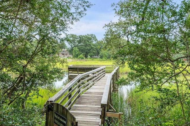 view of dock area