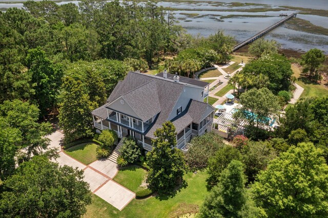1972 Long Creek Rd, Wadmalaw Island, SC 29487 - aerial view featuring a water view
