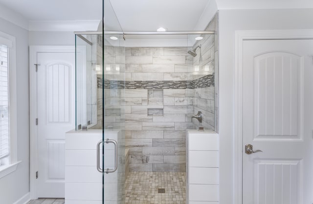 321 Houston Dr, Ladson, SC 29456 - full bathroom featuring recessed lighting, a shower stall, and baseboards