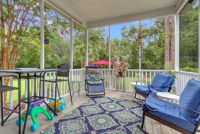 view of sunroom