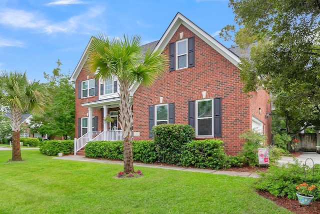 view of front facade with a front yard