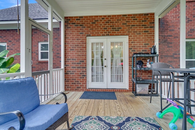 deck with french doors