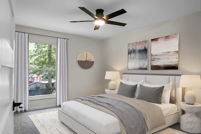 105 Brailsford Rd, Summerville, SC 29485 - bedroom featuring speckled floor, baseboards, and ceiling fan