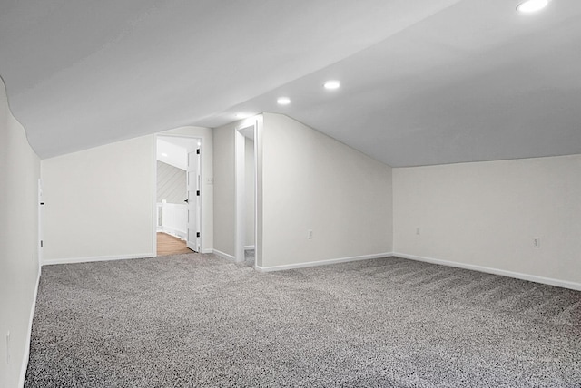 105 Brailsford Rd, Summerville, SC 29485 - bonus room featuring baseboards, vaulted ceiling, carpet floors, and recessed lighting