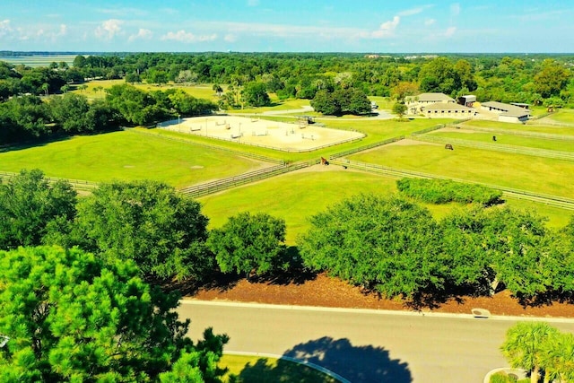 drone / aerial view with a rural view