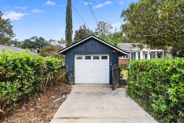 view of garage