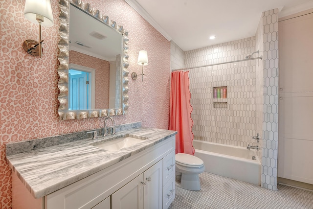 304 Bank St, Mount Pleasant, SC 29464 - full bath with vanity, tile patterned flooring, shower / bath combination with curtain, and toilet
