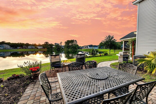3310 Hartwell St, Johns Island, SC 29455 - view of patio / terrace featuring outdoor dining area, a water view, and area for grilling