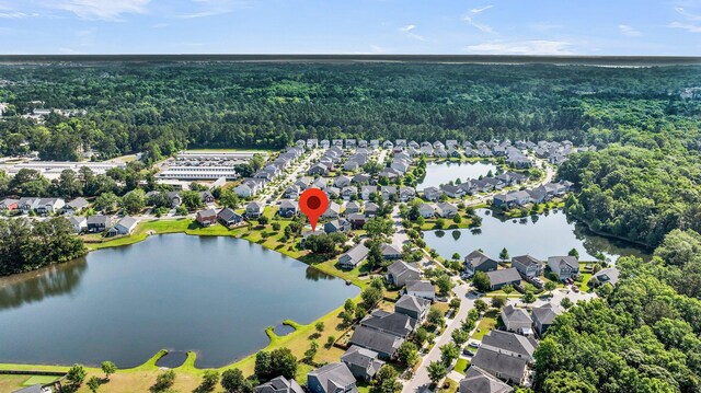 3310 Hartwell St, Johns Island, SC 29455 - aerial view of residential area with a heavily wooded area and a nearby body of water