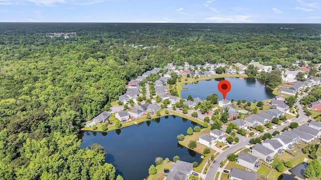 3310 Hartwell St, Johns Island, SC 29455 - aerial view of residential area featuring a heavily wooded area and a nearby body of water