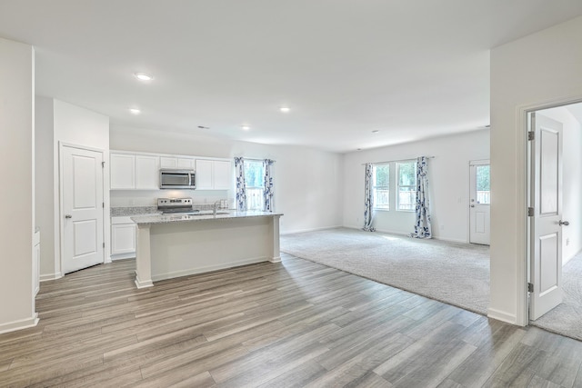 living room with sink and wood-type flooring