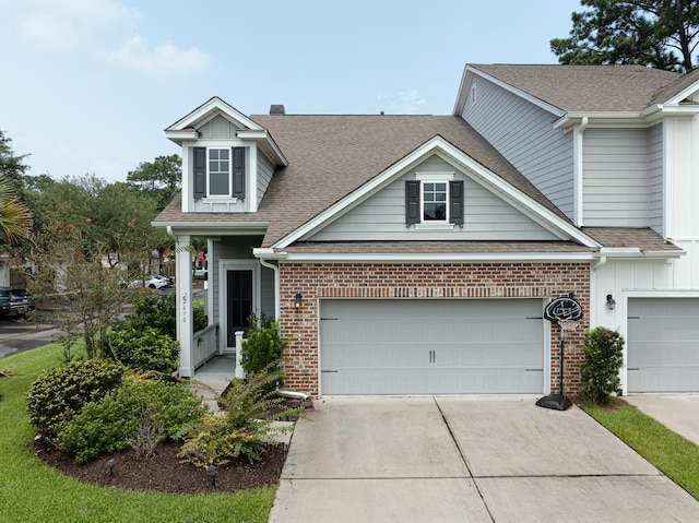 view of front of property featuring a garage