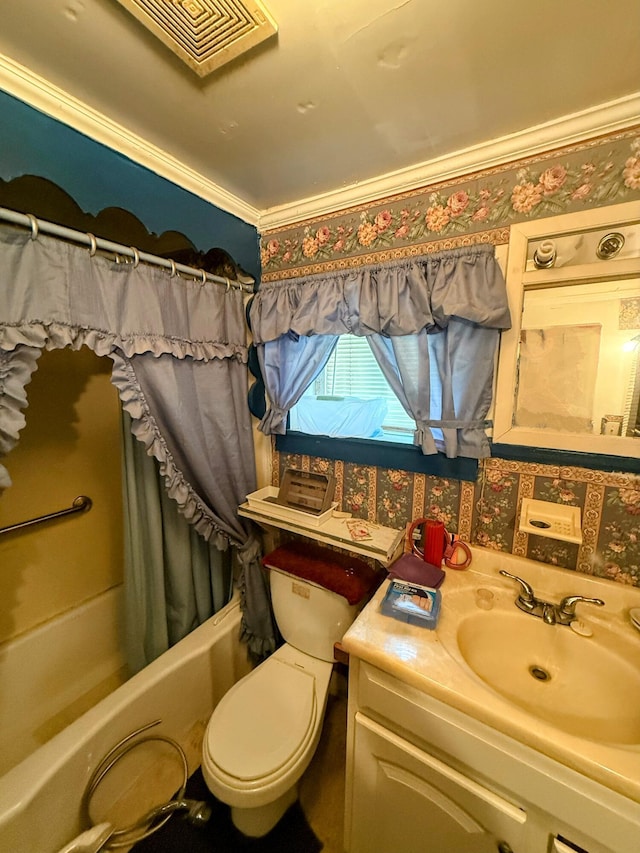 1124 Davidson Ave, Charleston, SC 29407 - bathroom featuring vanity, shower / bath combination with curtain, and ornamental molding