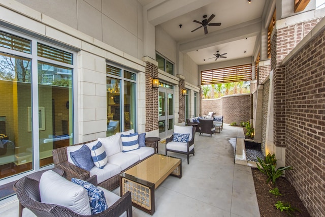 view of patio featuring outdoor lounge area