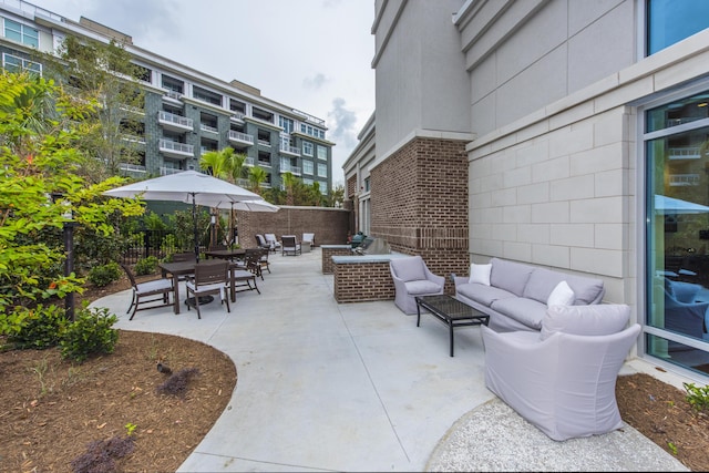 view of patio / terrace with an outdoor living space