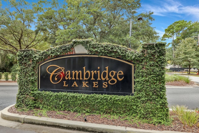 view of community sign