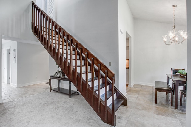 2334 Treescape Dr Unit 2006, Charleston, SC 29414 - staircase featuring a chandelier and a high ceiling