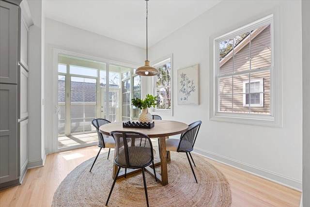 dining room featuring light hardwood / wood-style flooring