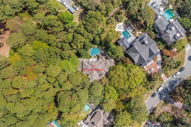 14 Royal Beach Dr, Kiawah Island, SC 29455 - aerial overview of property's location with a forest and a pool