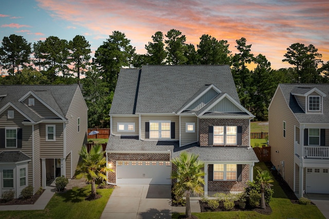 192 Lindera Preserve Blvd, Summerville, SC 29486 - view of front of house with brick siding, roof with shingles, a garage, and concrete driveway
