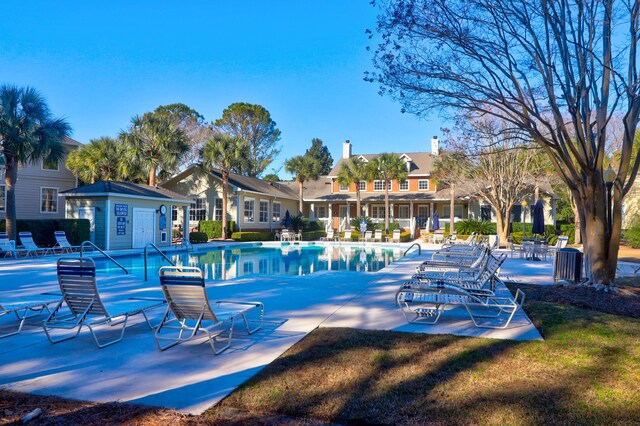 view of pool with a patio area