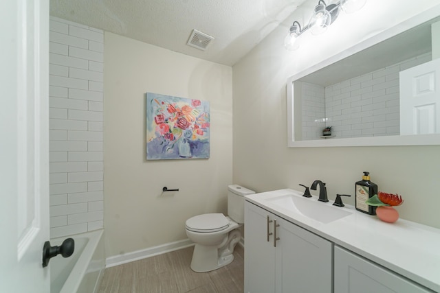 106 Kent Cir, Ladson, SC 29456 - full bathroom with visible vents, vanity, toilet, baseboards, and a textured ceiling