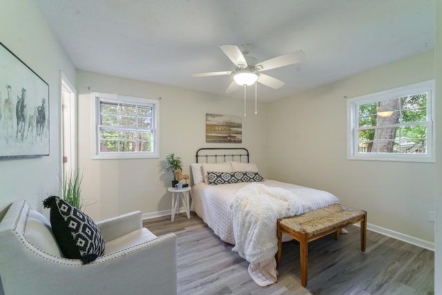 106 Kent Cir, Ladson, SC 29456 - bedroom with a ceiling fan, baseboards, and light wood-type flooring