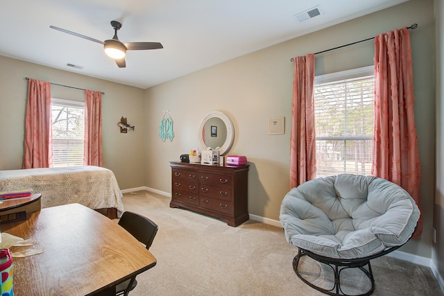 1129 Plantation Overlook Dr, Moncks Corner, SC 29461 - bedroom with light carpet and a ceiling fan