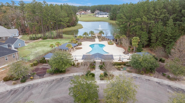 1129 Plantation Overlook Dr, Moncks Corner, SC 29461 - aerial view of a nearby body of water and a pool area