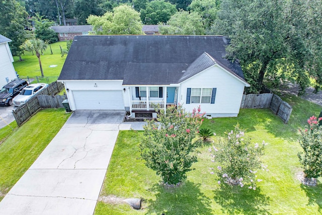 229 Lindy Creek Rd, Goose Creek, SC 29445 - view of front of property with an attached garage, a porch, driveway, and roof with shingles