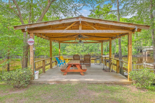 100 Canal Rd, Saint George, SC 29477 - deck with a gazebo and a water view