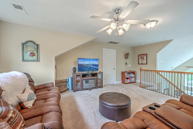 100 Canal Rd, Saint George, SC 29477 - living area with ceiling fan, light colored carpet, and baseboards