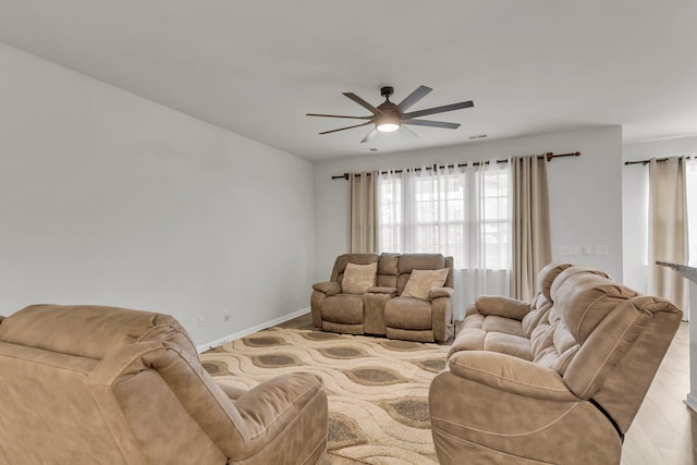9998 Winged Elm St, Ladson, SC 29456 - living room with a ceiling fan and baseboards