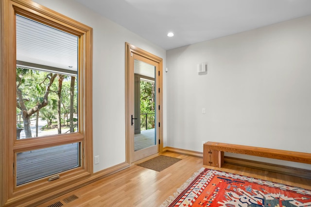 entryway featuring light wood-type flooring