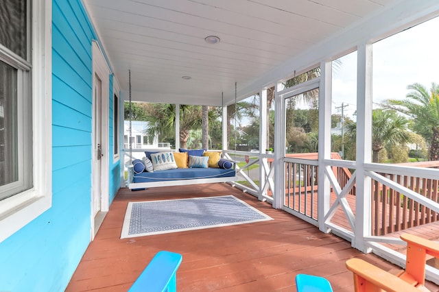 view of unfurnished sunroom