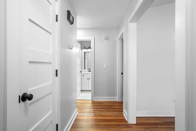 hall featuring hardwood / wood-style flooring