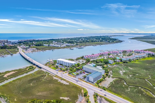 2393 Folly Rd Unit 1G, Folly Beach, SC 29439 - bird's eye view of a large body of water, apartment complex, and a notable bridge