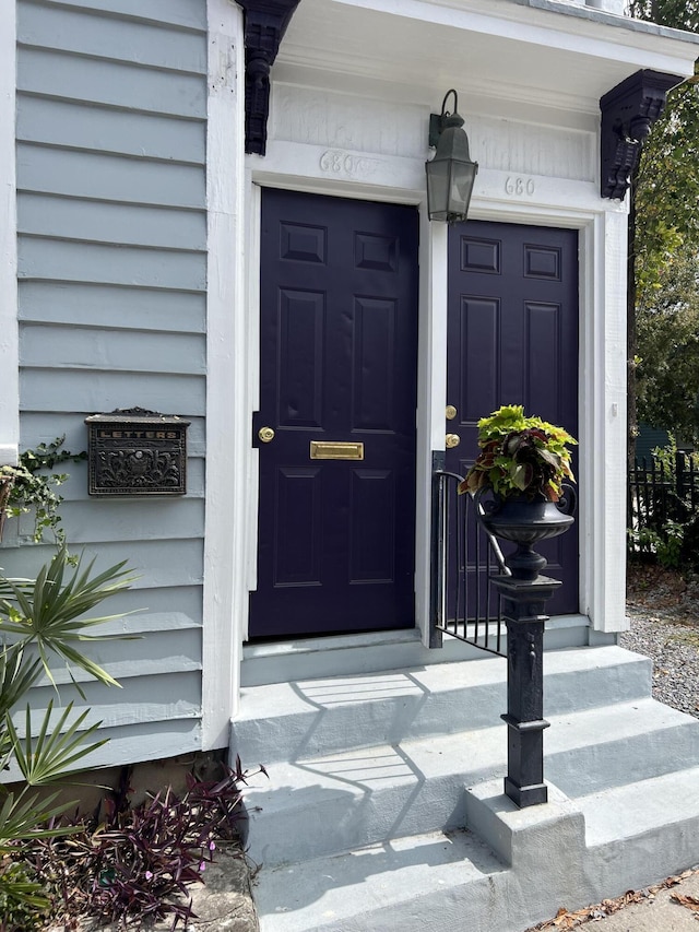 view of doorway to property